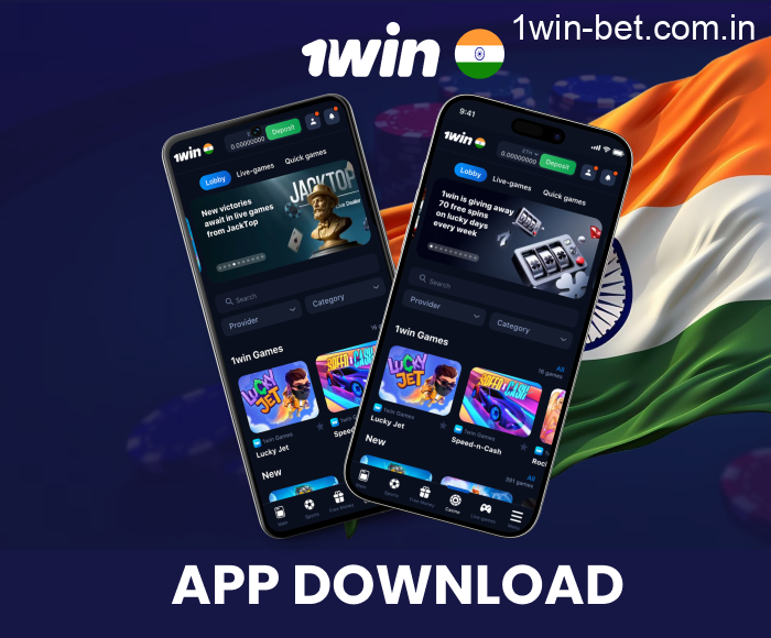 Mobile Application Downloading for Android and iOS devices in 1win India