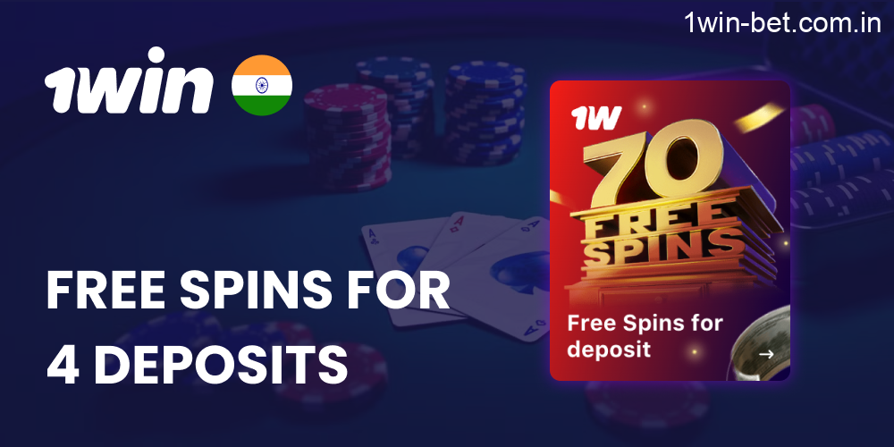 Free Spins for the First 4 Deposits in 1win India