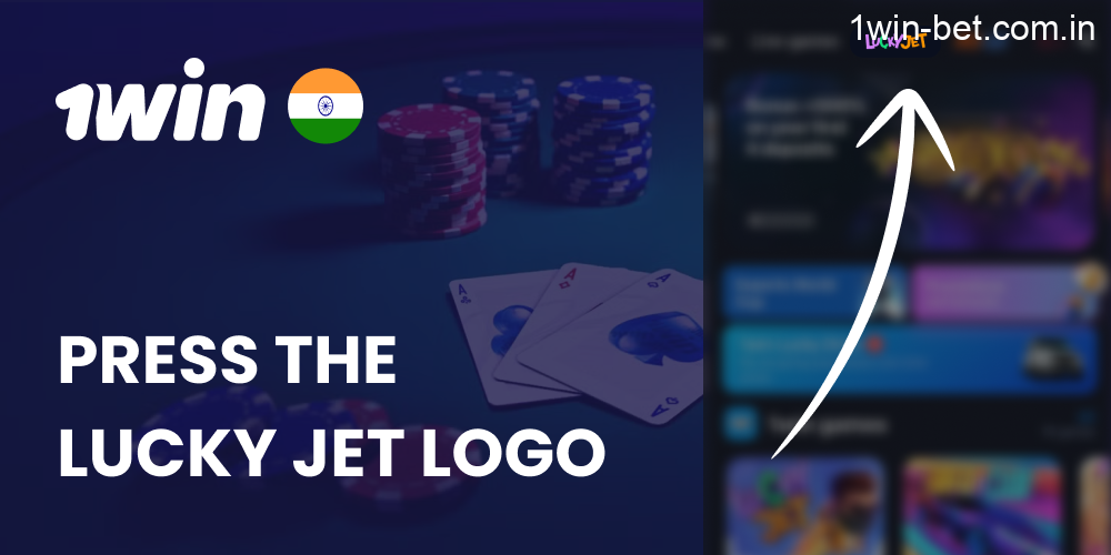 Press Lucky Jet Logo Game in the top Menu in 1win India