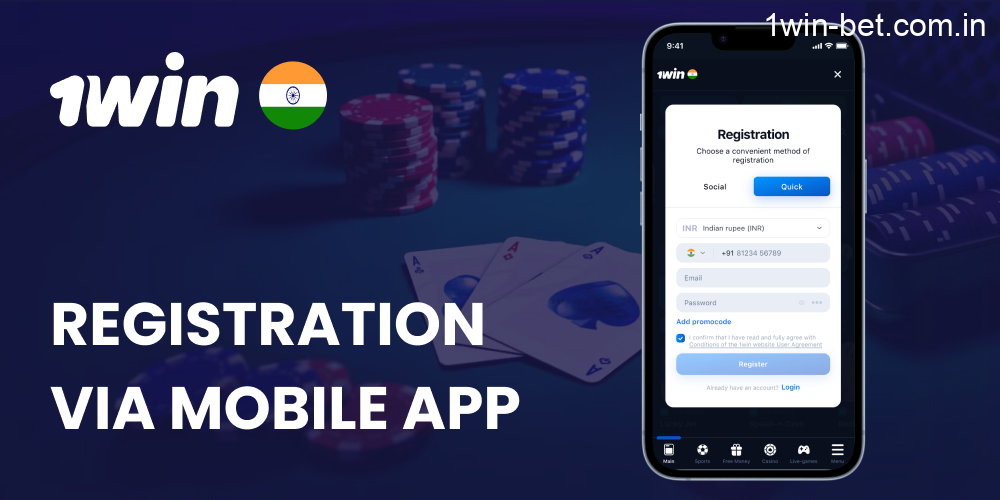 Sign Up on Mobile via the 1win App