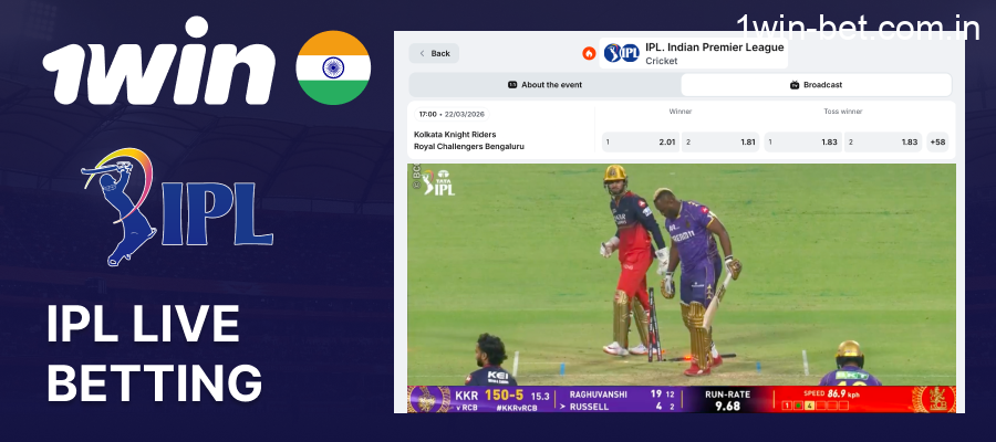 1win IPL live betting